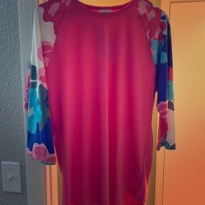 NWT Lularoe randy floral pink XL